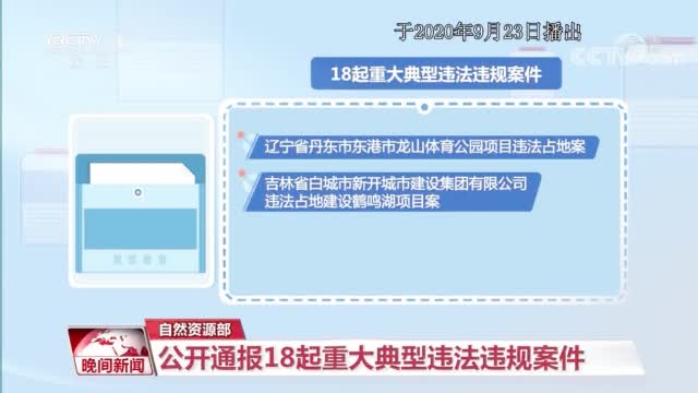 自然资源部:公开通报18起重大典型违法违规案件